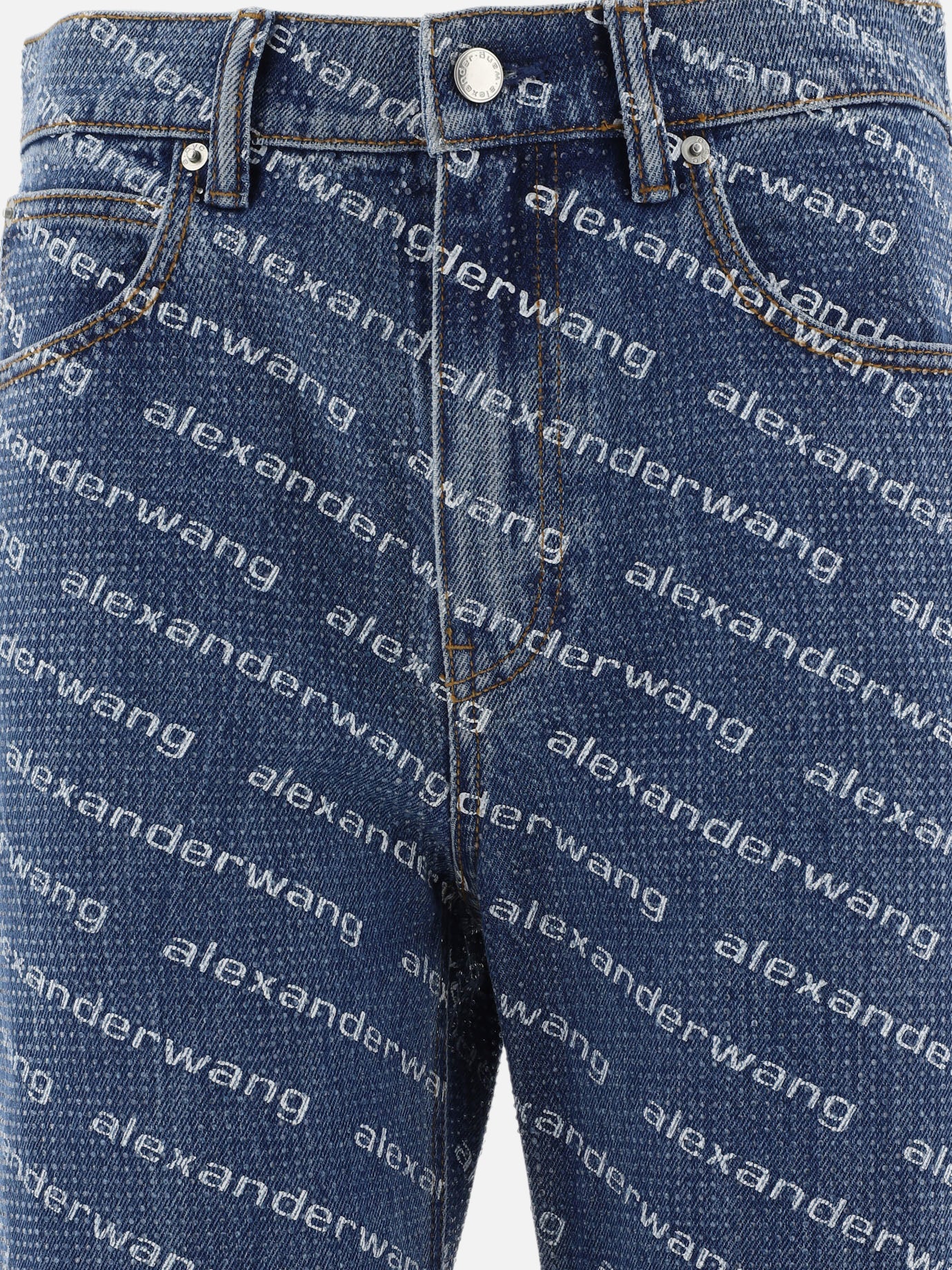 Straight-leg jeans Logo  Blue - Alexander Wang Women | PDP | Replica Handbags  | Zoom-Modal_3
