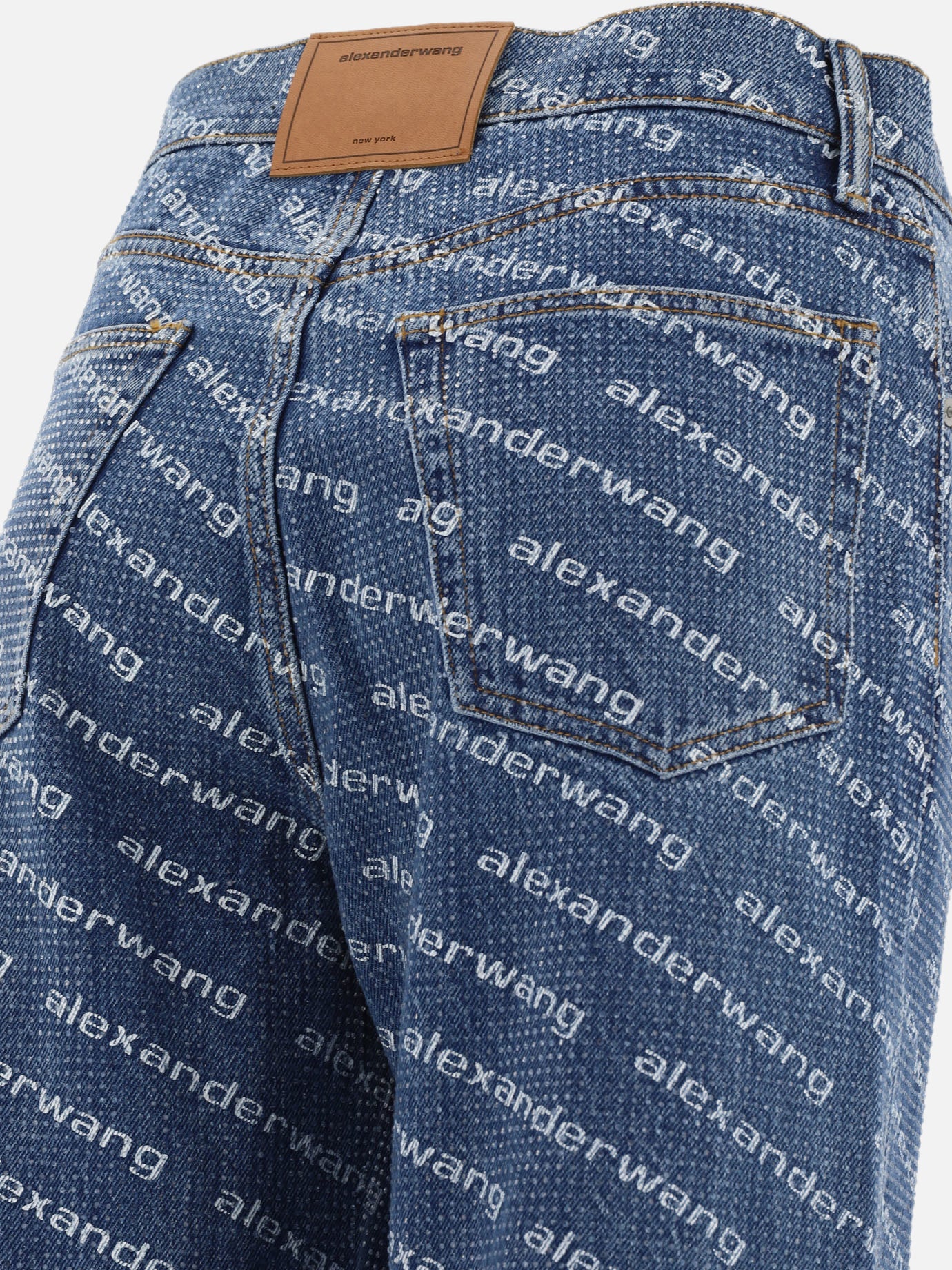 Straight-leg jeans Logo  Blue - Alexander Wang Women | PDP | Replica Handbags  | thumbnail_4