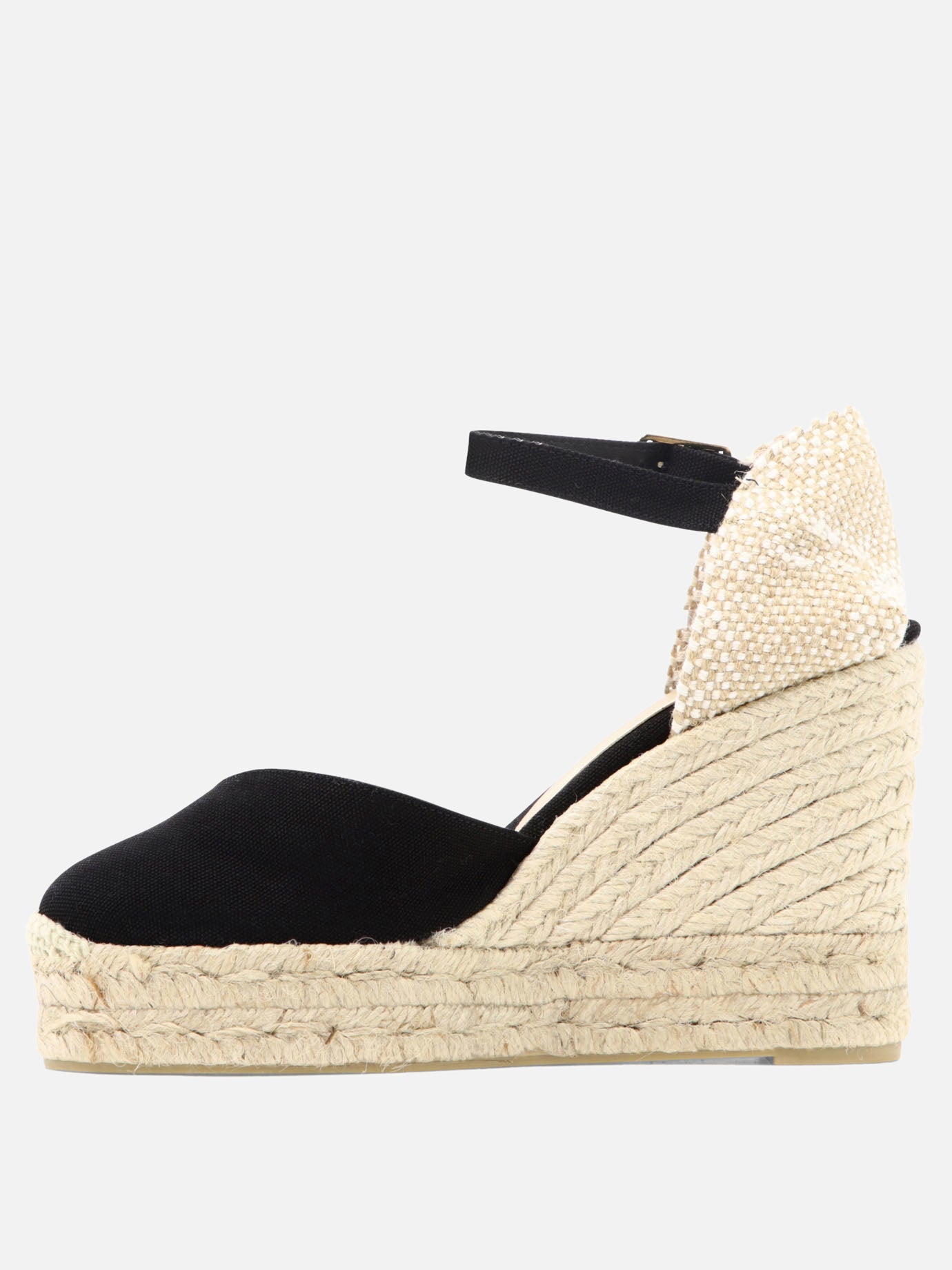 Heeled espadrilles 100% cotton - 100% rubber  Black - Castañer Women | PDP | Replica Handbags  | thumbnail_3