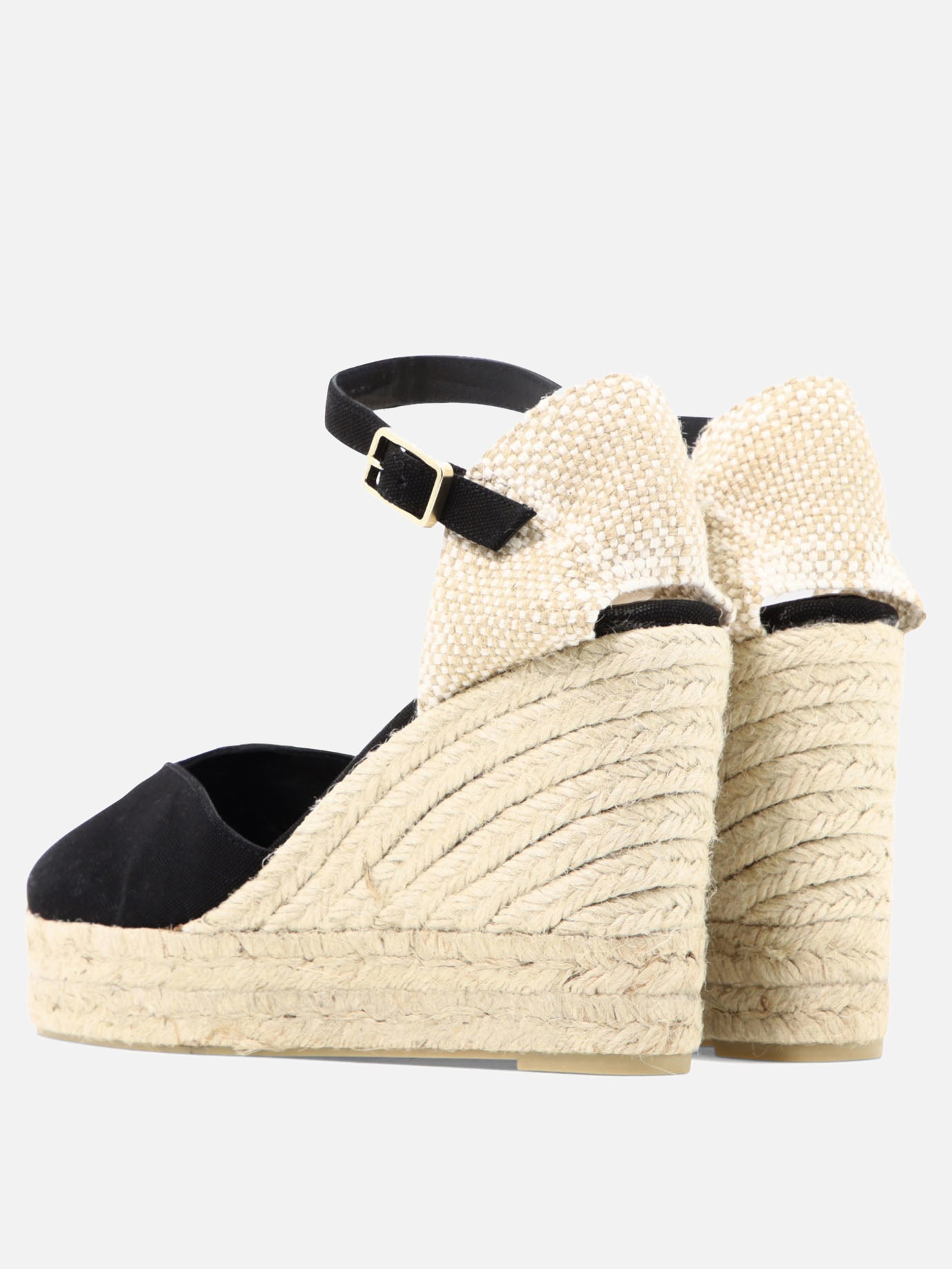 Heeled espadrilles 100% cotton - 100% rubber  Black - Castañer Women | PDP | Replica Handbags  | Zoom-Modal_4
