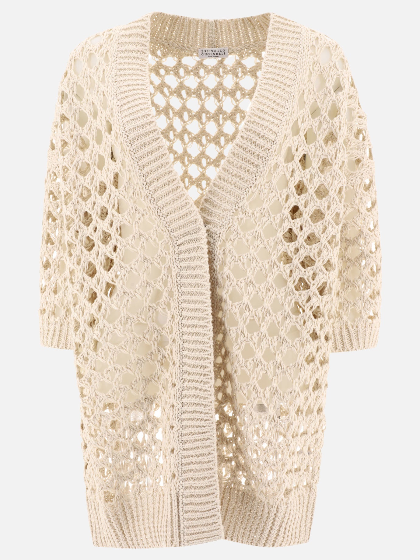 Cardigans Textured knit  Beige - Brunello Cucinelli Women | PDP | Replica Handbags  | thumbnail