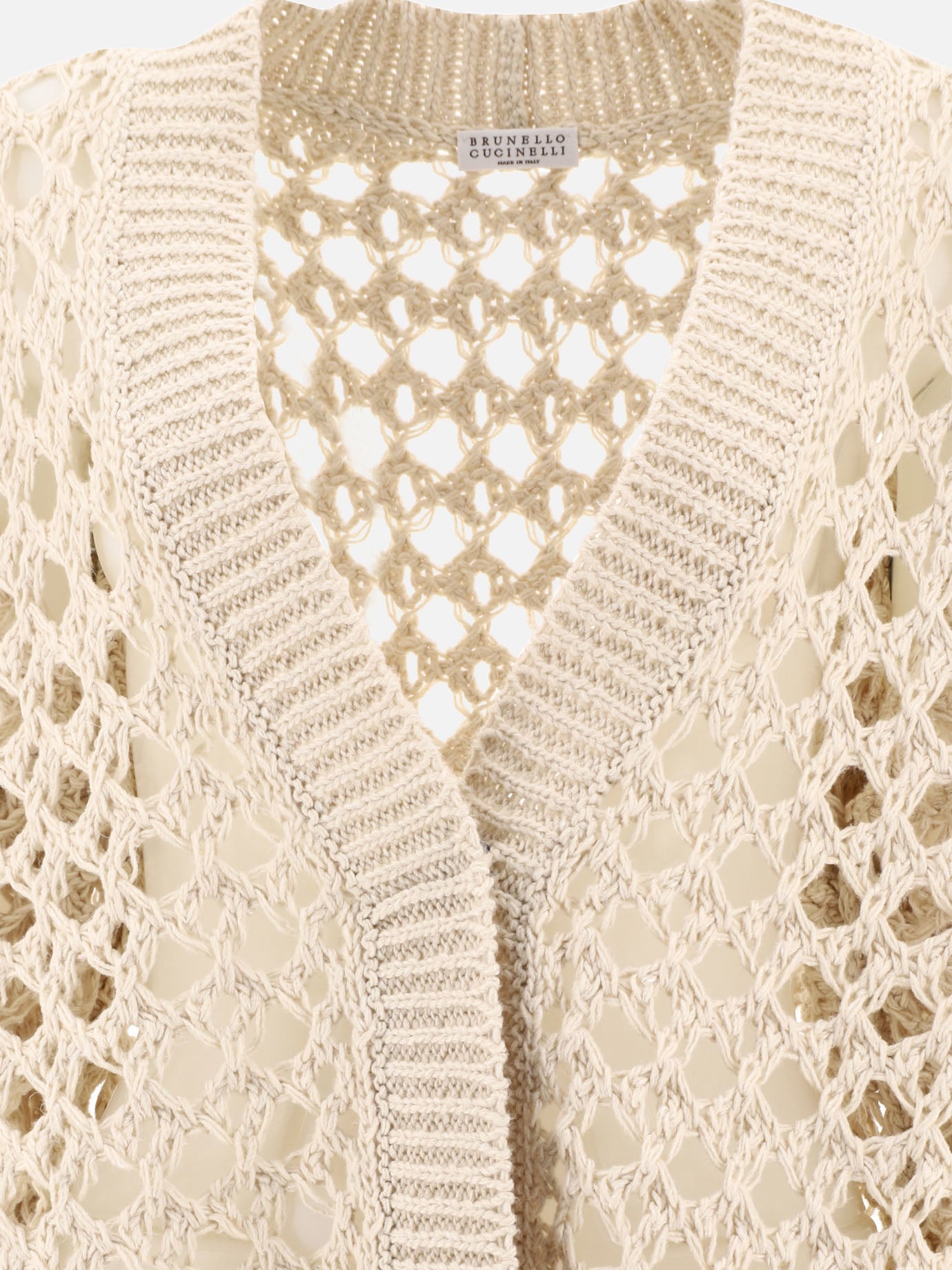 Cardigans Textured knit  Beige - Brunello Cucinelli Women | PDP | Replica Handbags  | Zoom-Modal_3
