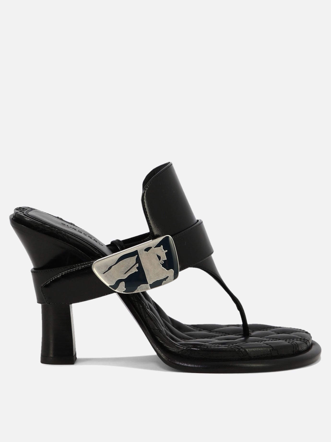Heeled sandals 100% calf leather - 100% leather  Black - Burberry Women | PDP | Replica Handbags  | Zoom-Modal
