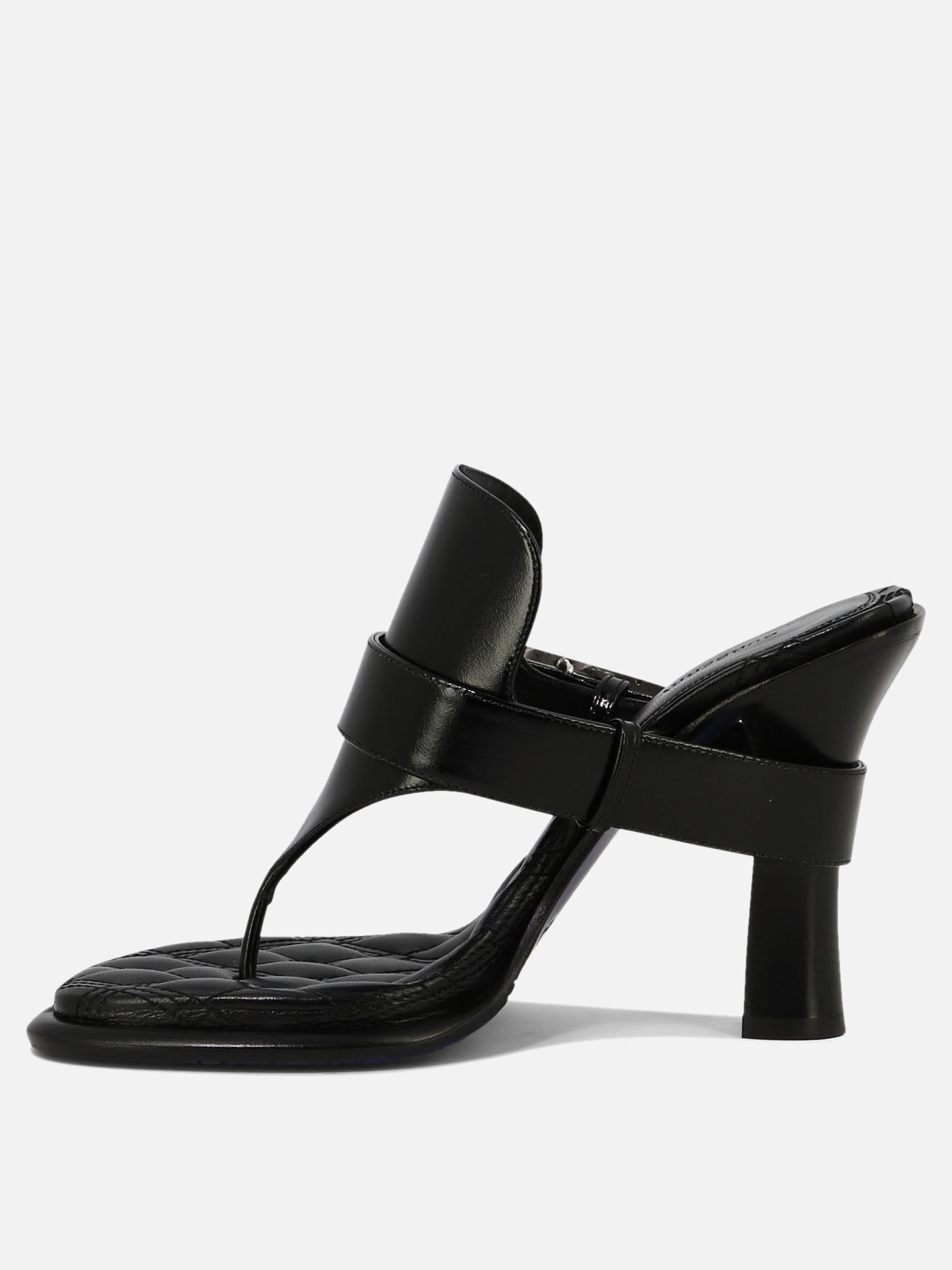 Heeled sandals 100% calf leather - 100% leather  Black - Burberry Women | PDP | Replica Handbags  | thumbnail_3