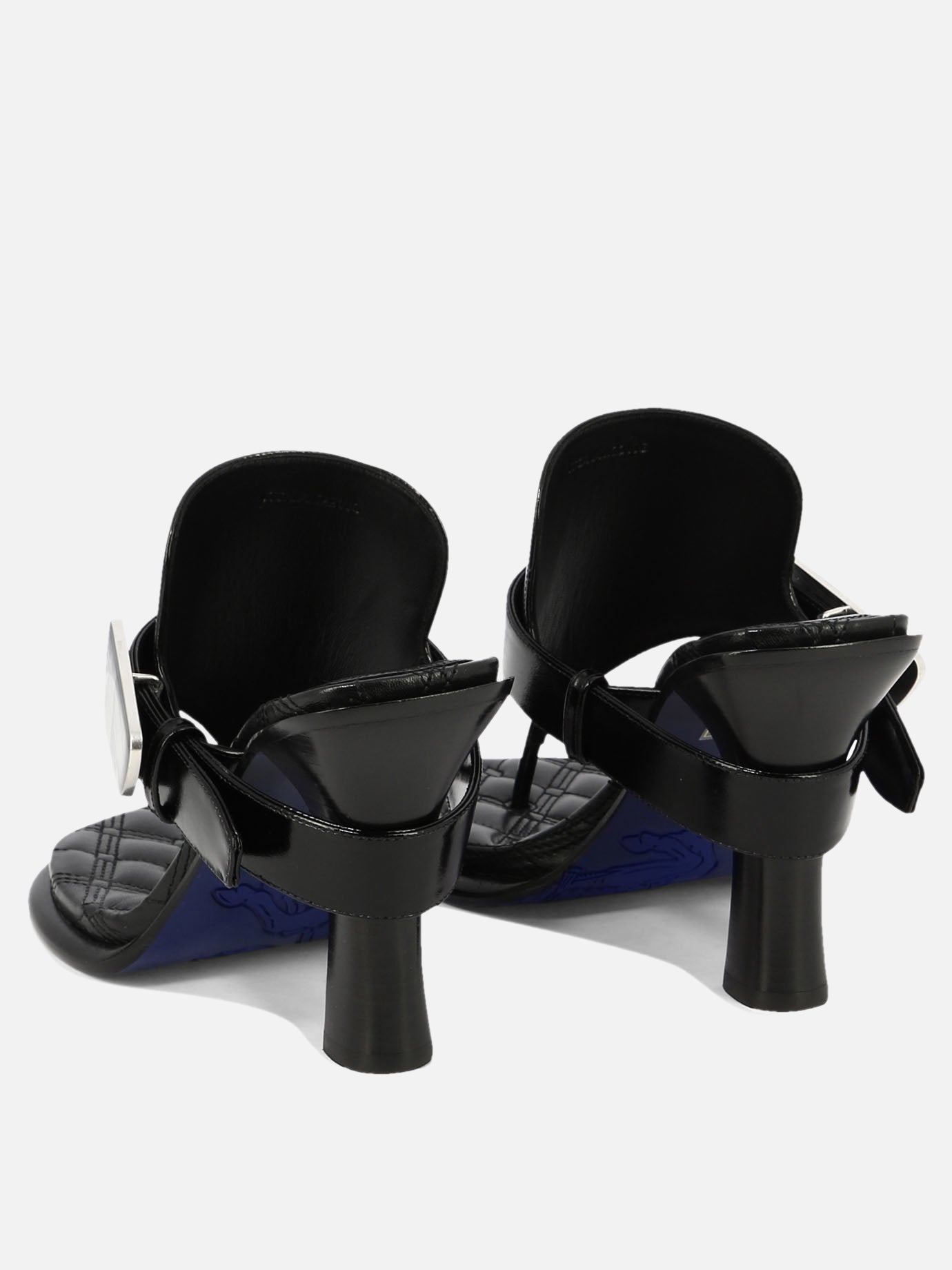 Heeled sandals 100% calf leather - 100% leather  Black - Burberry Women | PDP | Replica Handbags  | thumbnail_4