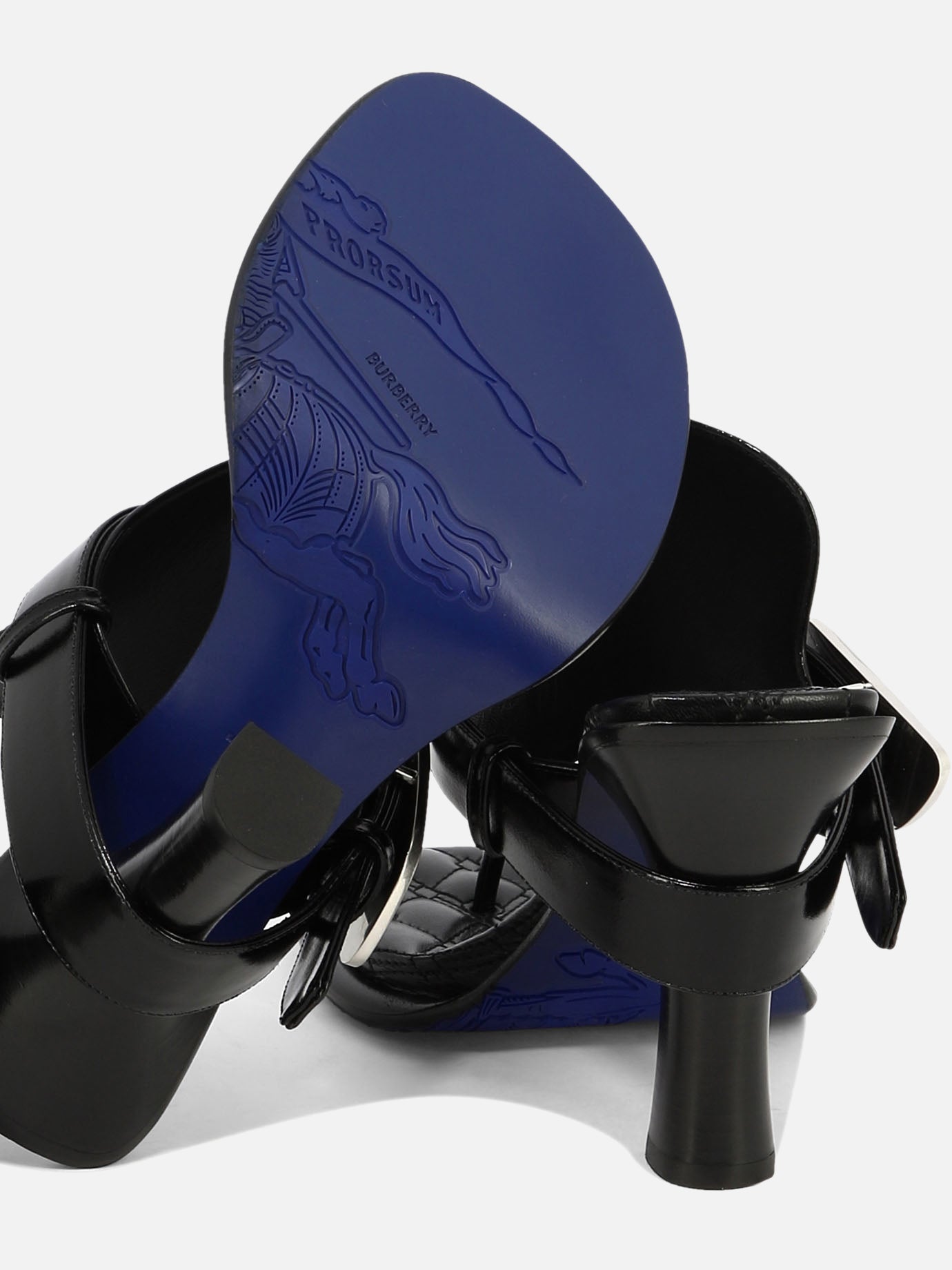 Heeled sandals 100% calf leather - 100% leather  Black - Burberry Women | PDP | Replica Handbags  | Zoom-Modal_5
