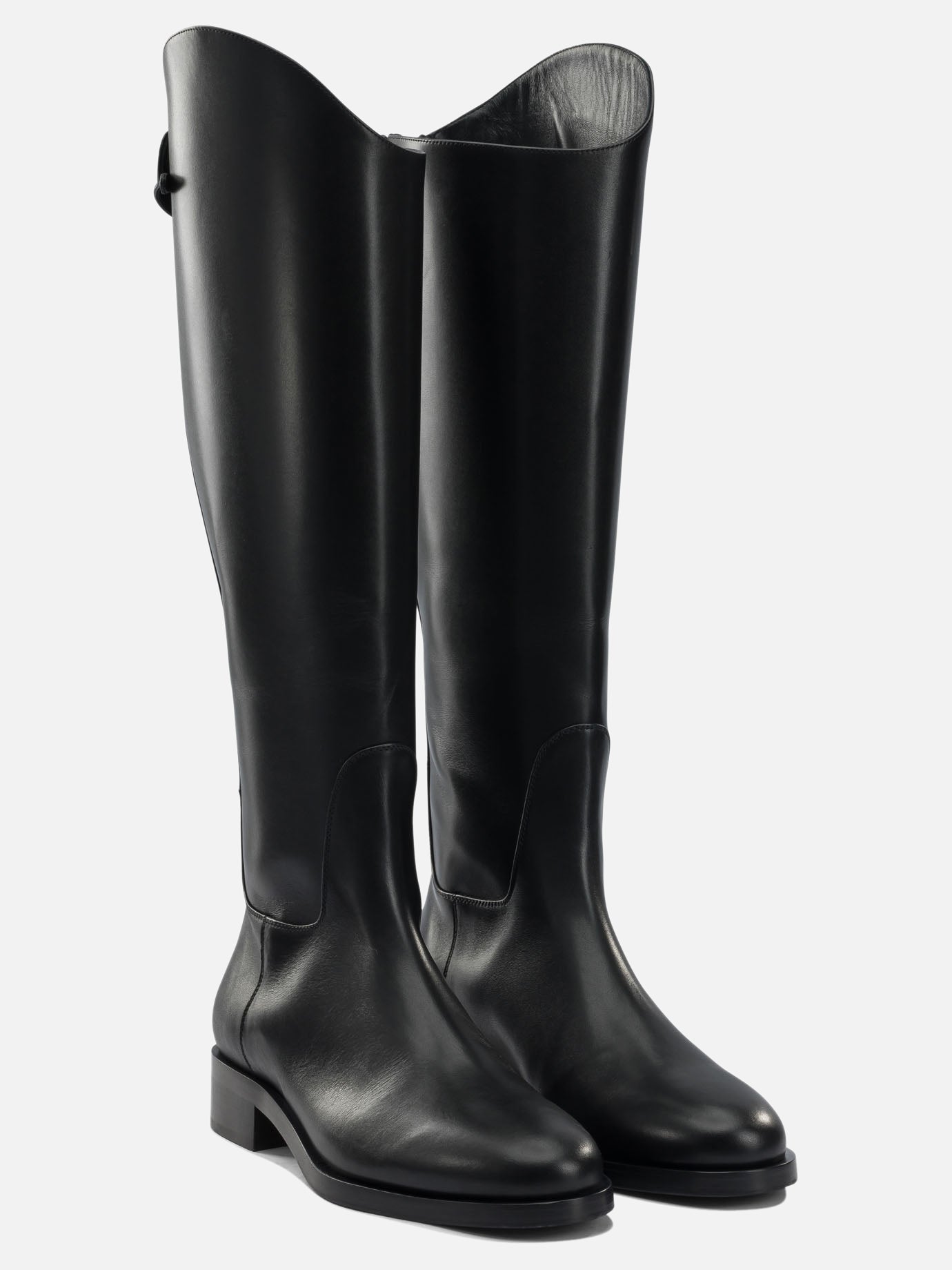 Knee-high 100% leather - 70% leather 30% rubber  Black - Aeyde Women | PDP | Replica Handbags  | 2
