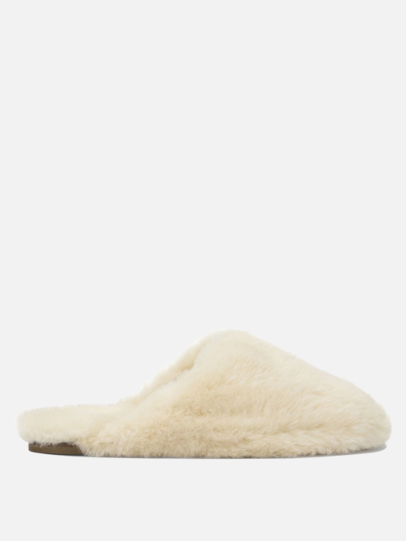 Slippers 100% shearling on calf leather - 100% leather  White - Aeyde Women | PDP | Replica Handbags  | Zoom-Modal
