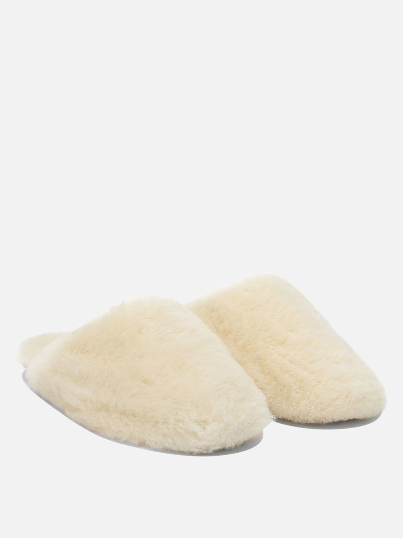Slippers 100% shearling on calf leather - 100% leather  White - Aeyde Women | PDP | Replica Handbags  | Zoom-Modal_2
