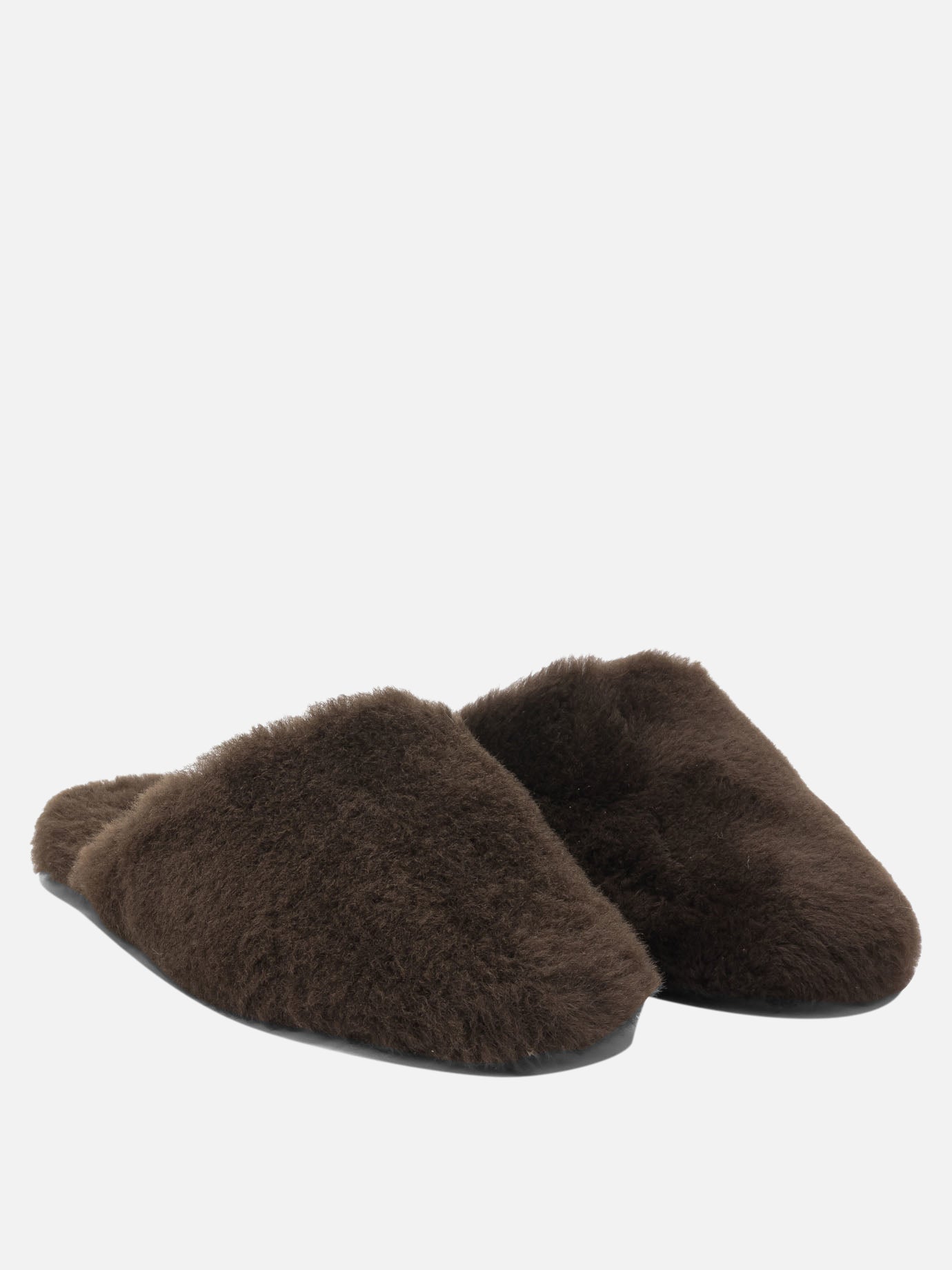 Slippers 100% shearling on calf leather - 100% leather  Brown - Aeyde Women | PLP | Replica Handbags  | 2
