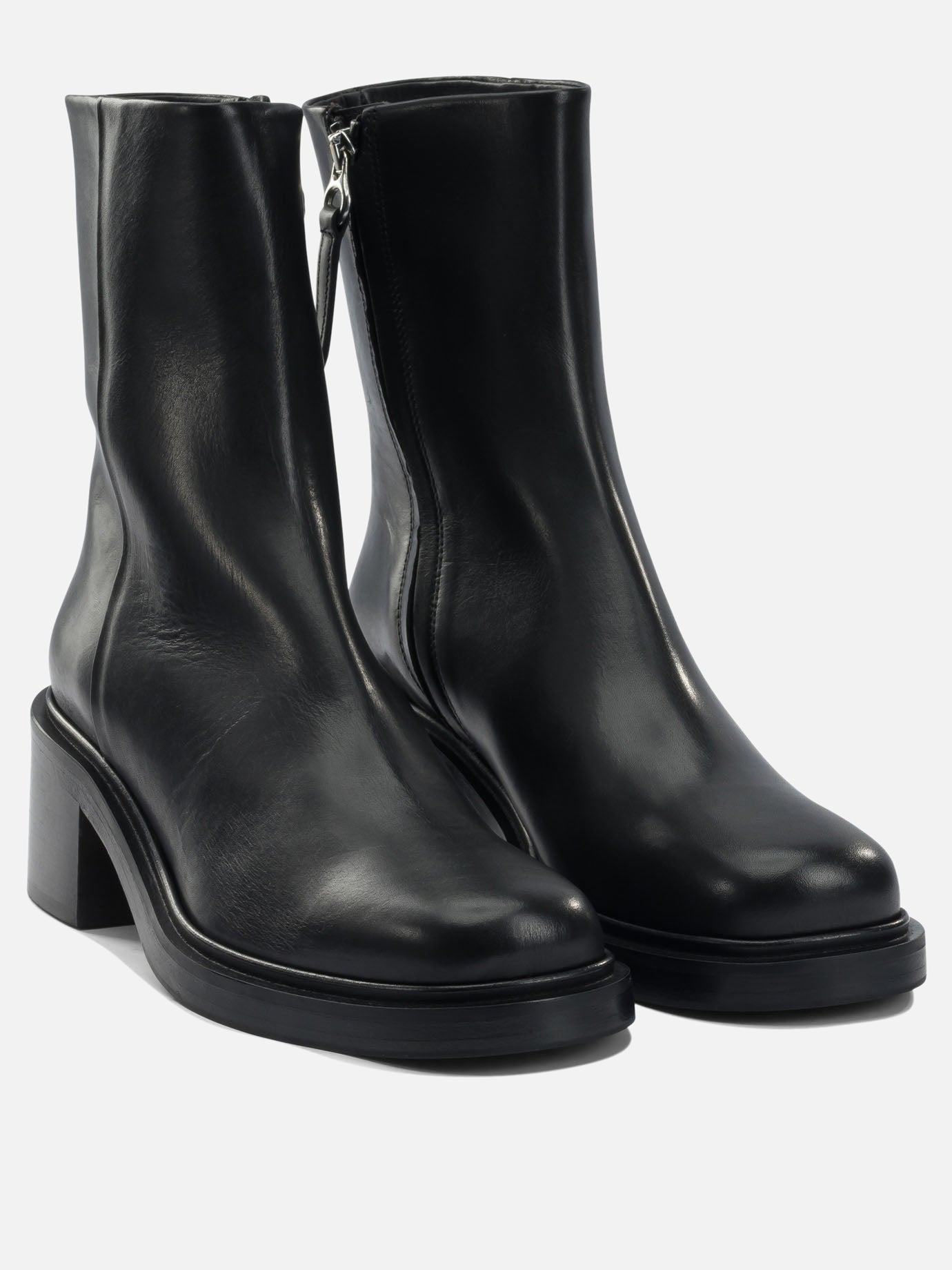 Zipped boots 100% leather - 70% leather 30% rubber  Black - Aeyde Women | PDP | Replica Handbags  | 2

