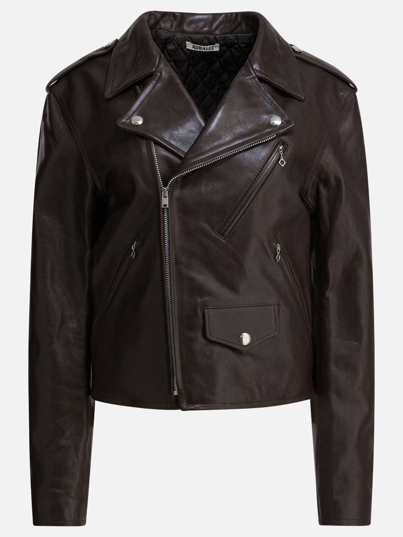 Leather jackets Solid colour  Brown - Auralee Men | PDP | Replica Handbags  | thumbnail