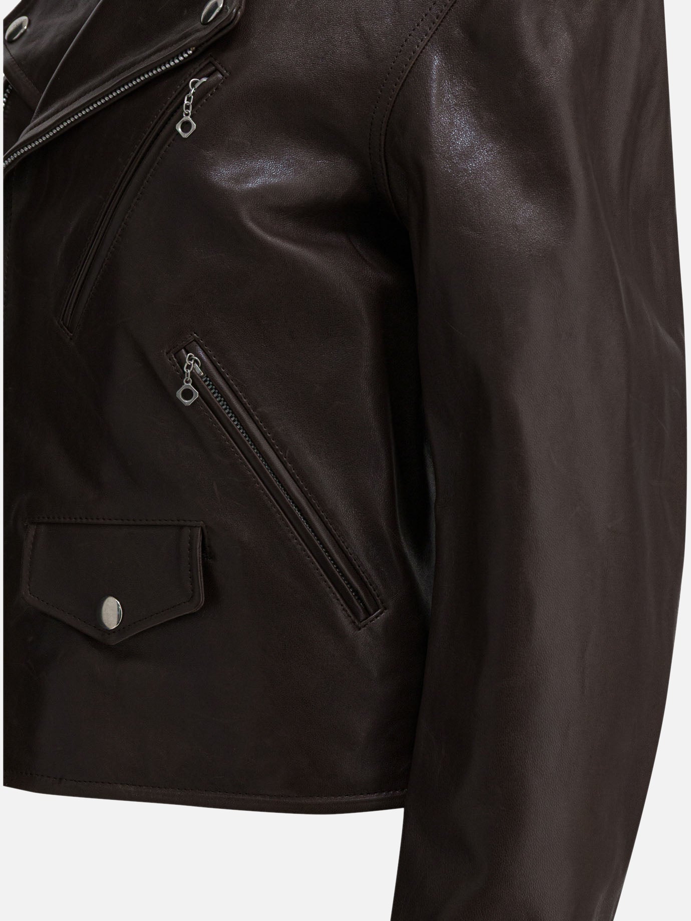 Leather jackets Solid colour  Brown - Auralee Men | PDP | Replica Handbags  | thumbnail_4