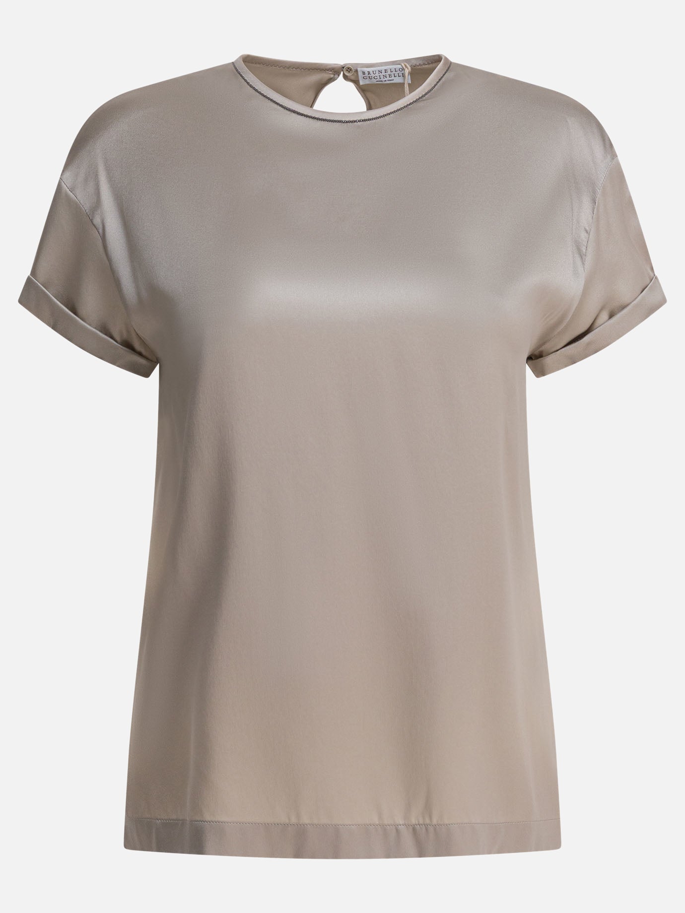 Crewneck t-shirts Solid colour  Silver - Brunello Cucinelli Women | PLP | Replica Handbags  
