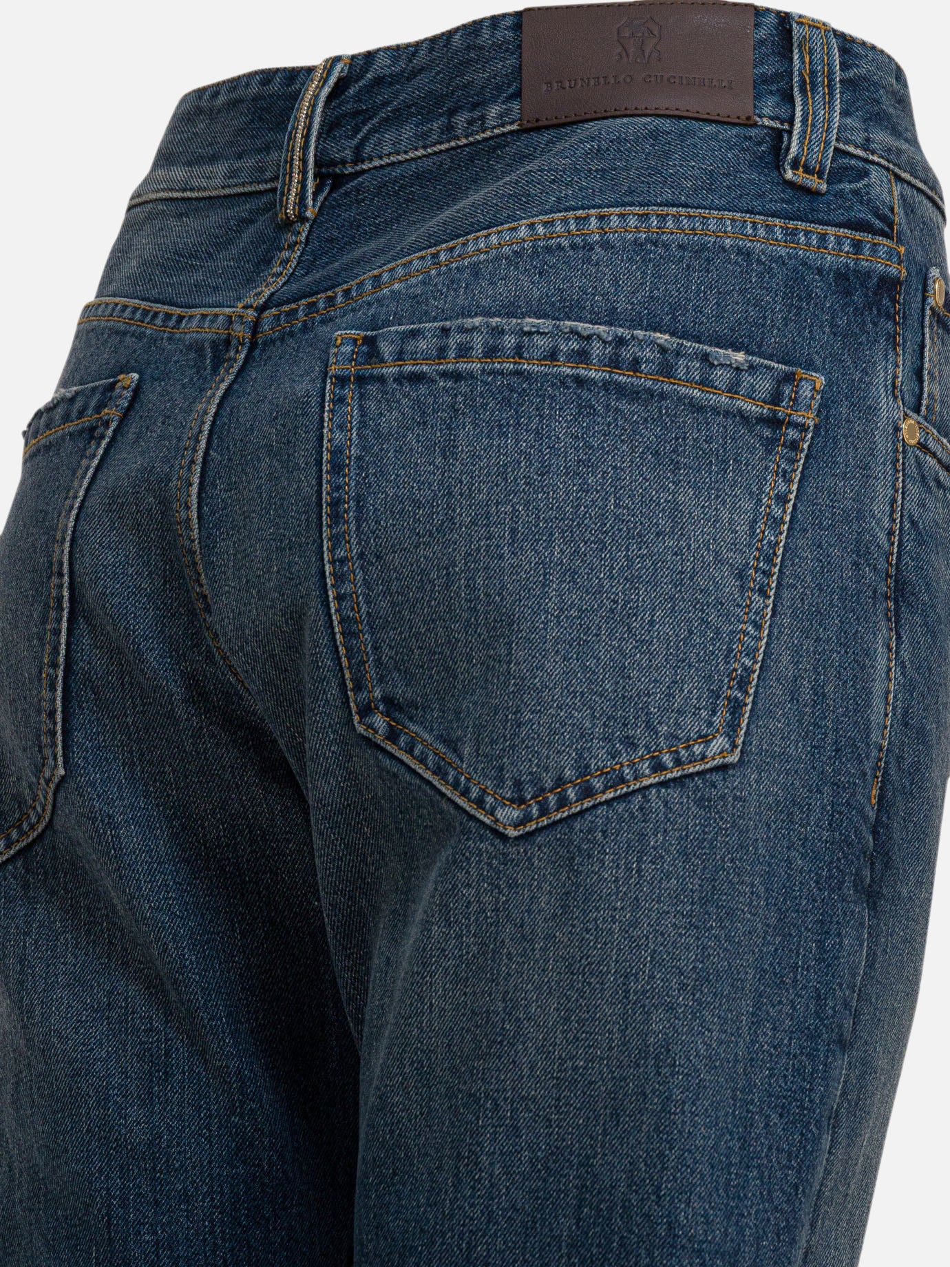 Straight-leg jeans Solid colour  Blue - Brunello Cucinelli Women | PDP | Replica Handbags  | thumbnail_4