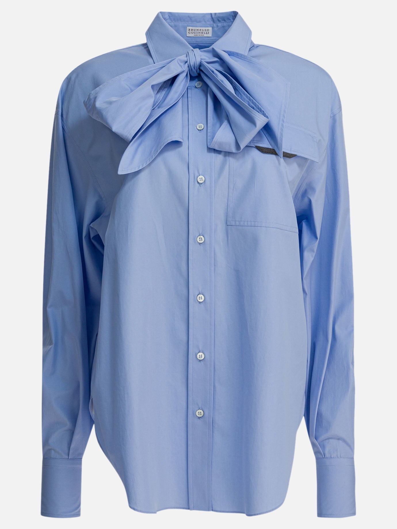 Casual shirts Solid colour  Light blue - Brunello Cucinelli Women | PDP | Replica Handbags  | Zoom-Modal
