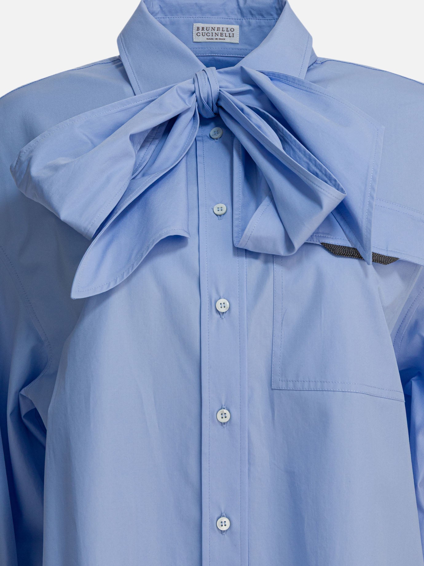 Casual shirts Solid colour  Light blue - Brunello Cucinelli Women | PDP | Replica Handbags  | Zoom-Modal_3
