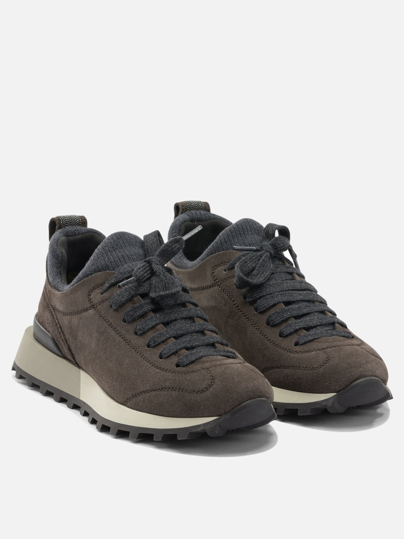 Low top sneakers 60% virgin wool 30% cashmere 10% silk  Black - Brunello Cucinelli Women | PLP | Replica Handbags  | 2
