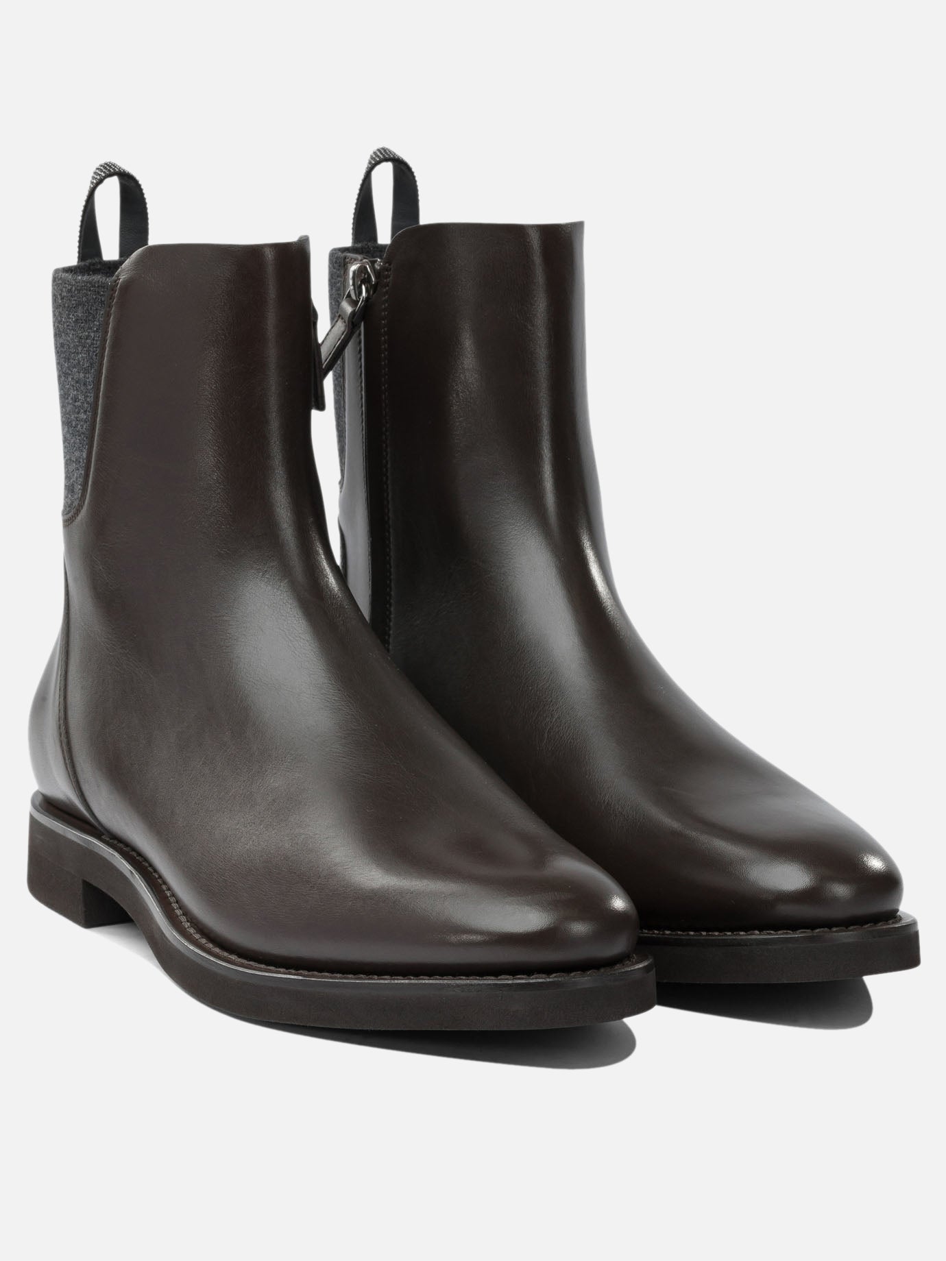 Chelsea boots 100% calf leather - 100% calf leather  Brown - Brunello Cucinelli Women | PDP | Replica Handbags  | thumbnail_2