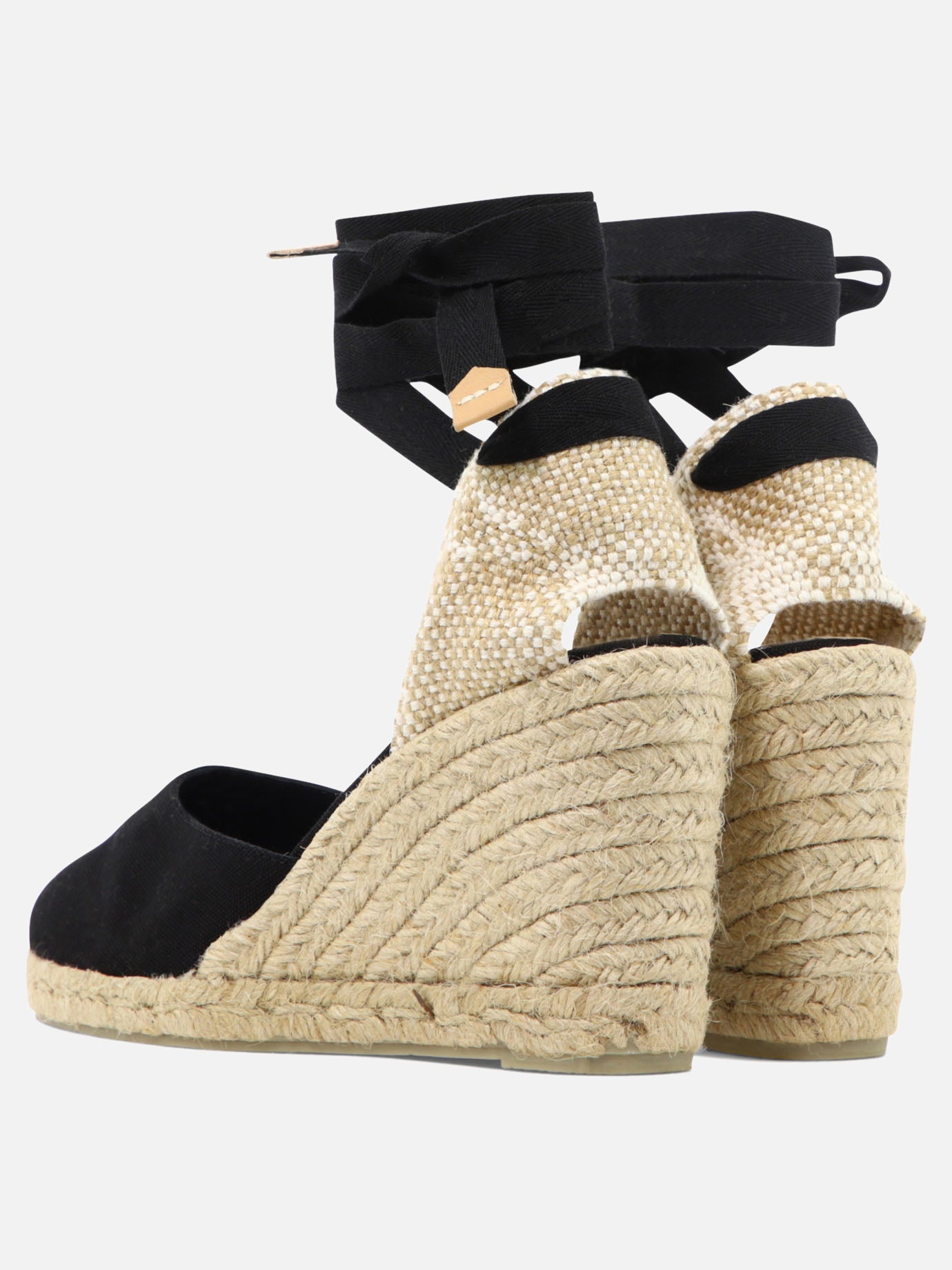 Heeled espadrilles 100% organic cotton - 100% rubber  Black - Castañer Women | PDP | Replica Handbags  | thumbnail_4