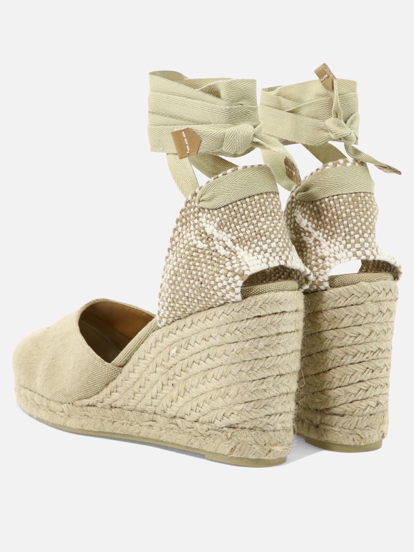 Heeled espadrilles 100% cotton - 100% rubber  Beige - Castañer Women | PDP | Replica Handbags  | Zoom-Modal_4
