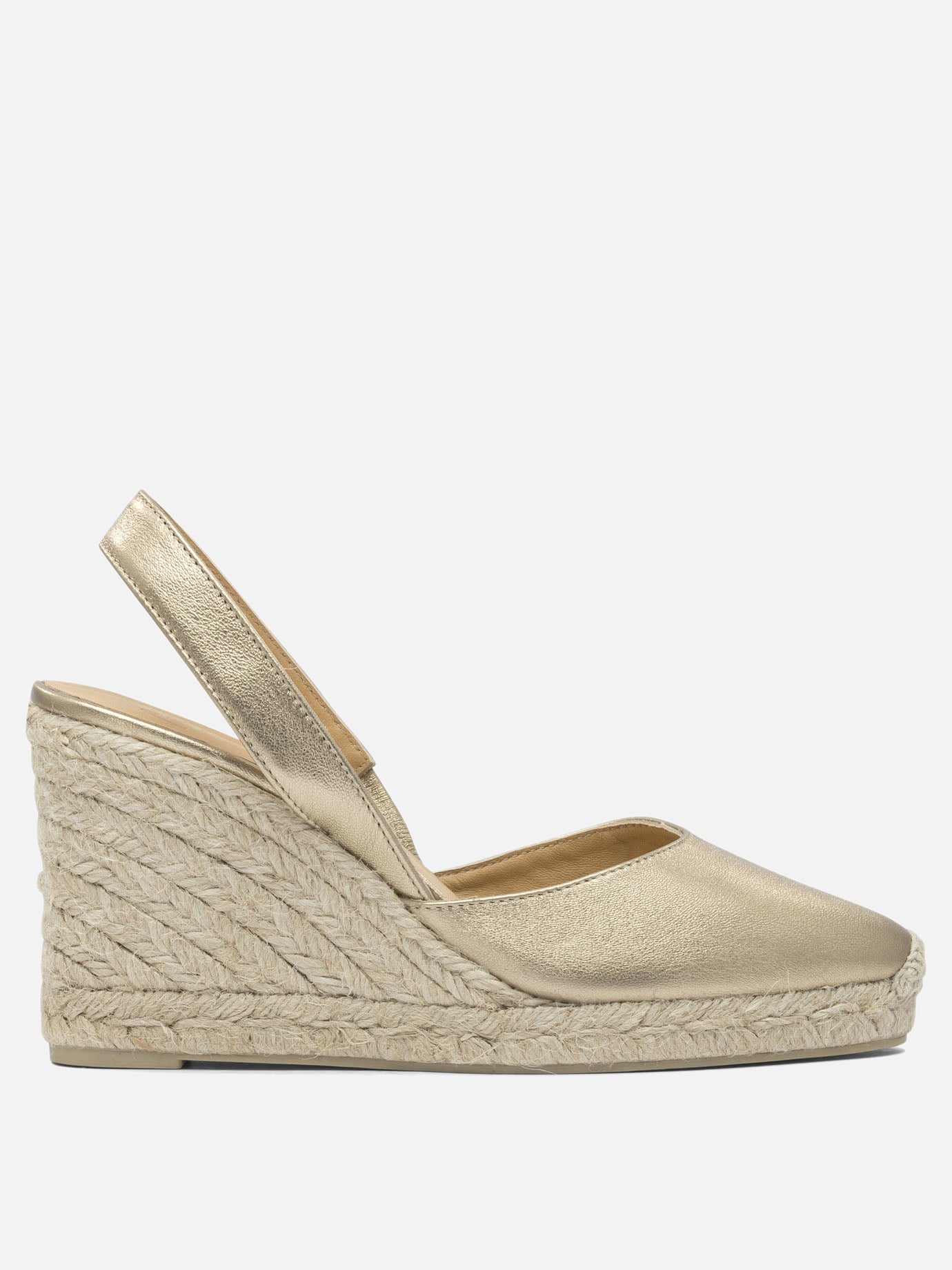 Heeled espadrilles 100% leather - 100% rubber  Gold - Castañer Women | PLP | Replica Handbags  
