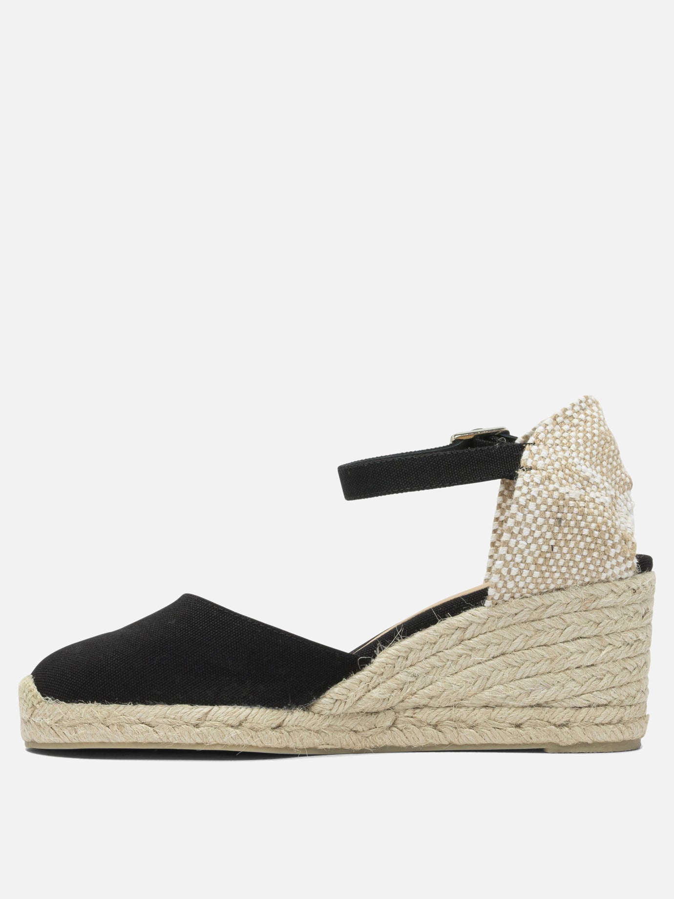 Heeled espadrilles 100% cotton - 100% rubber  Black - Castañer Women | PDP | Replica Handbags  | thumbnail_3