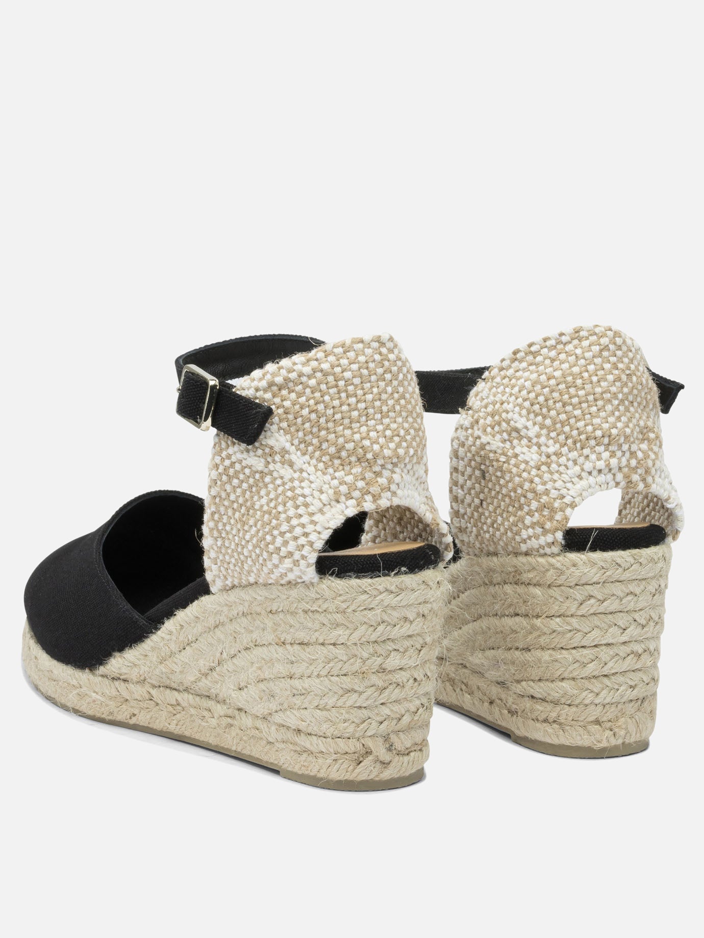 Heeled espadrilles 100% cotton - 100% rubber  Black - Castañer Women | PDP | Replica Handbags  | Zoom-Modal_4
