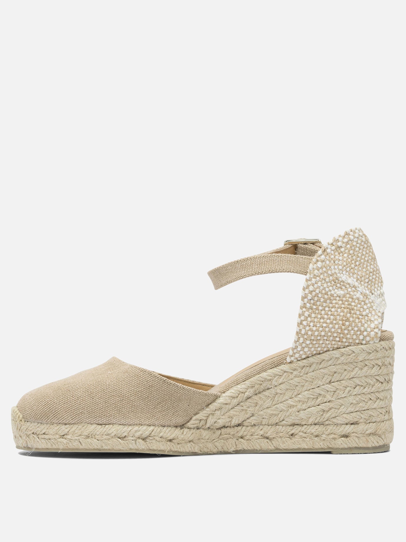 Heeled espadrilles 100% cotton - 100% rubber  Beige - Castañer Women | PDP | Replica Handbags  | thumbnail_3