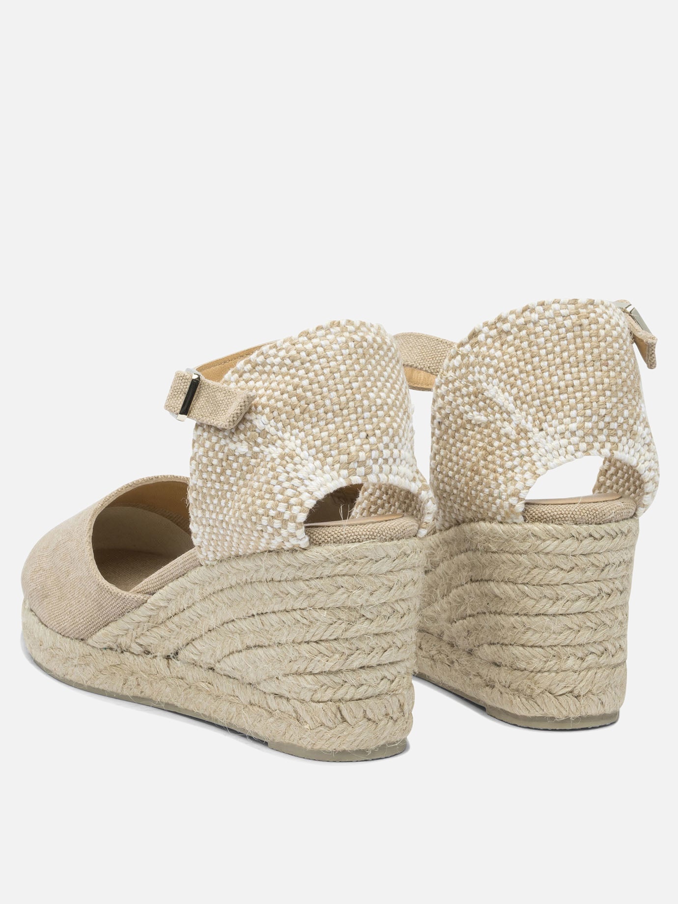 Heeled espadrilles 100% cotton - 100% rubber  Beige - Castañer Women | PDP | Replica Handbags  | thumbnail_4