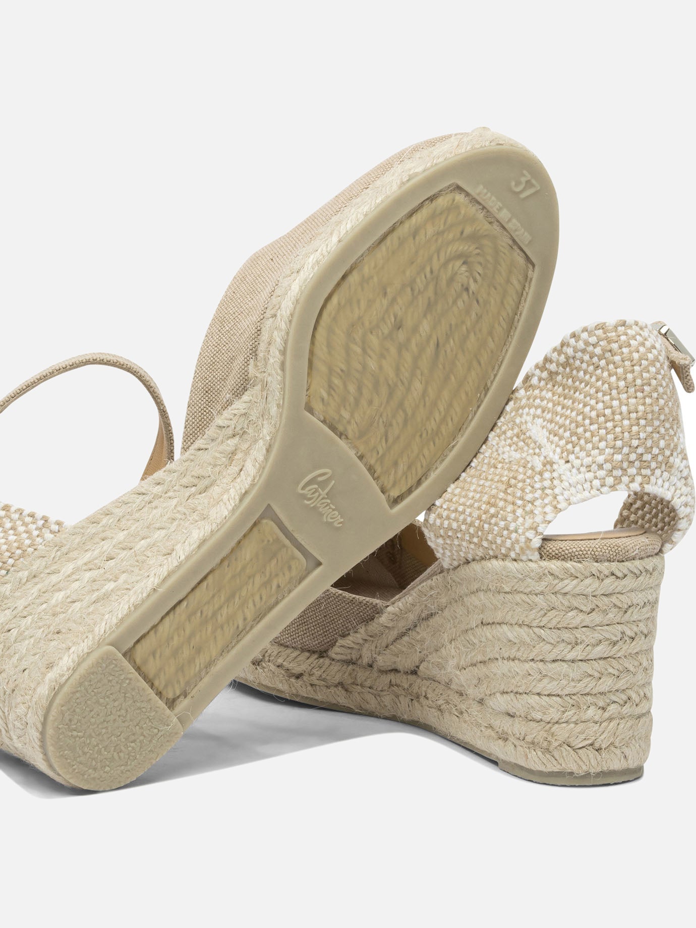 Heeled espadrilles 100% cotton - 100% rubber  Beige - Castañer Women | PDP | Replica Handbags  | Zoom-Modal_5
