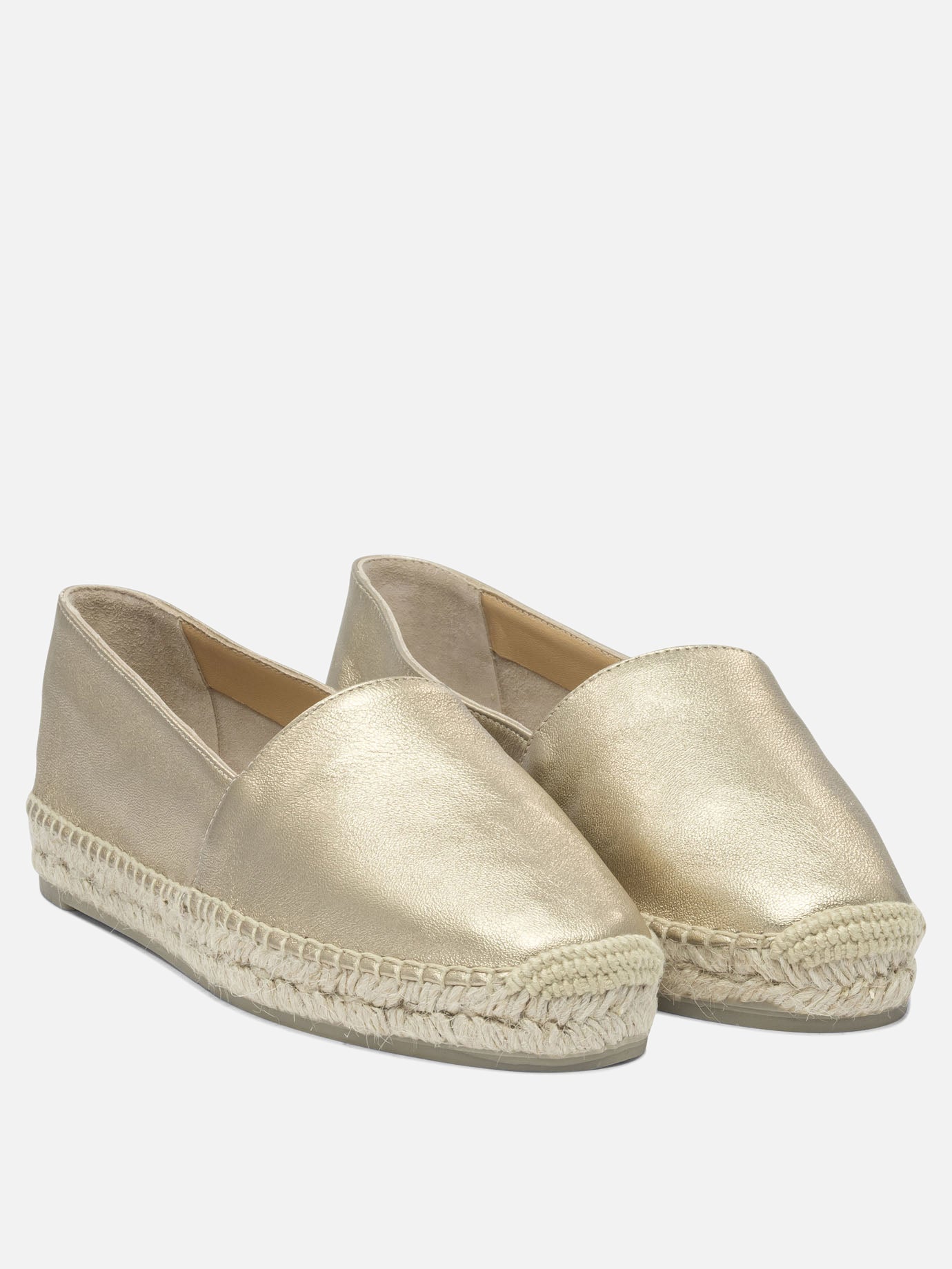 Flat espadrilles 100% leather - 100% rubber  Gold - Castañer Women | Replica Handbags  | 2
