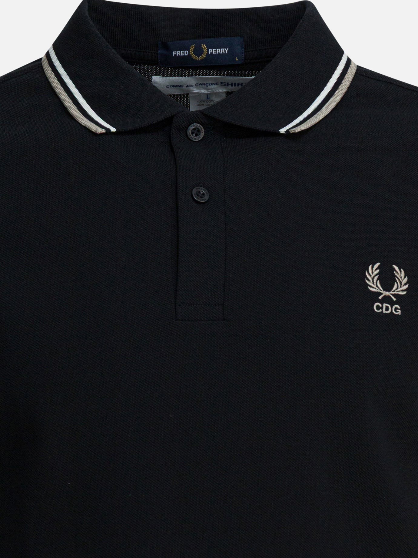 Polo shirts with buttons Logo  Black - Comme Des Garçons Shirt Men | PDP | Replica Handbags  | thumbnail_3