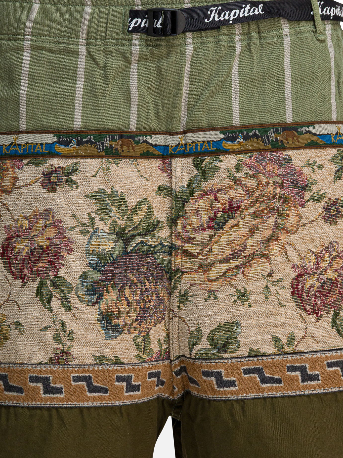 Drawstring shorts Patchwork  Green - KAPITAL Men | PDP | Replica Handbags  | thumbnail_3