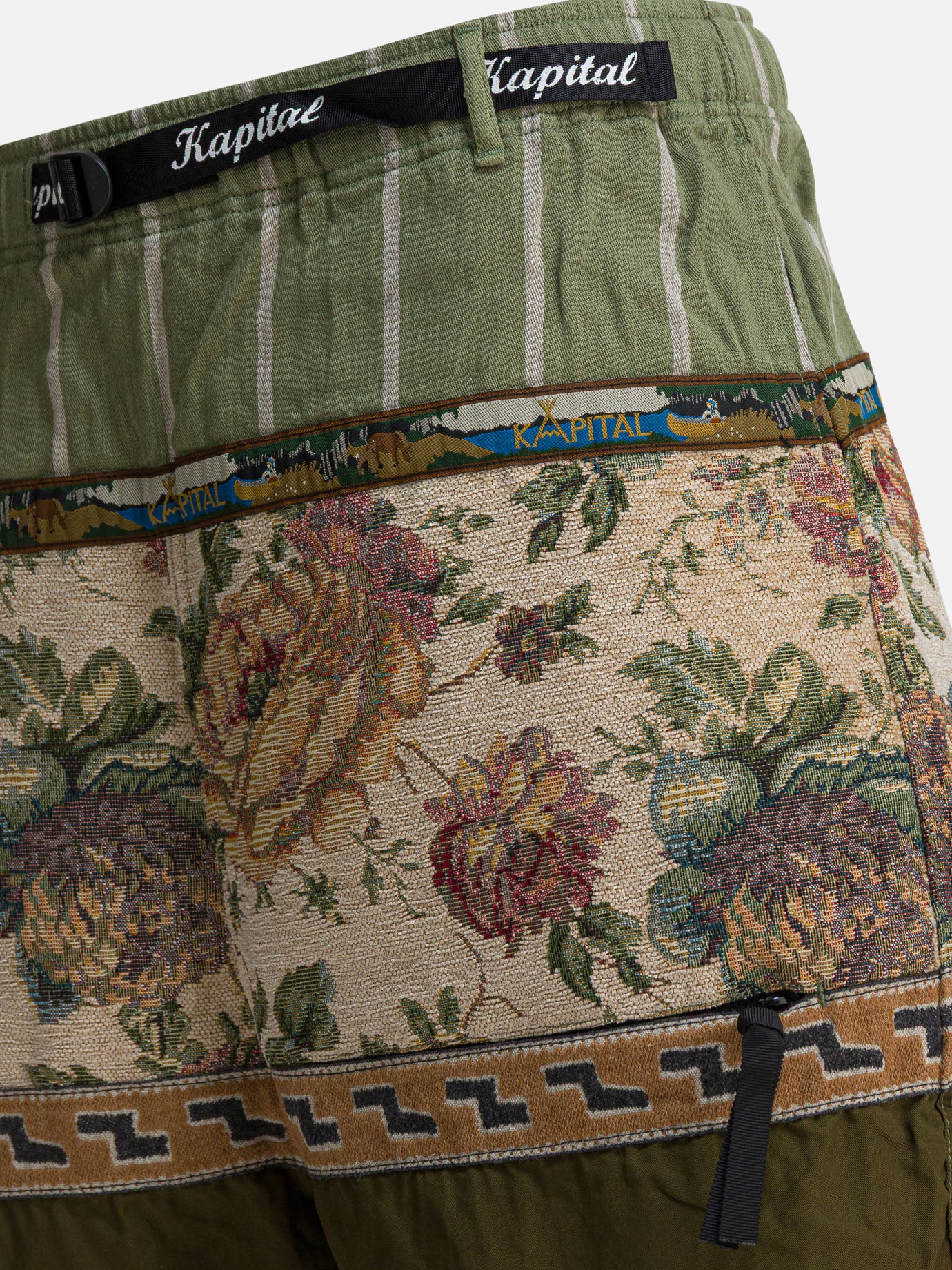 Drawstring shorts Patchwork  Green - KAPITAL Men | PDP | Replica Handbags  | thumbnail_4