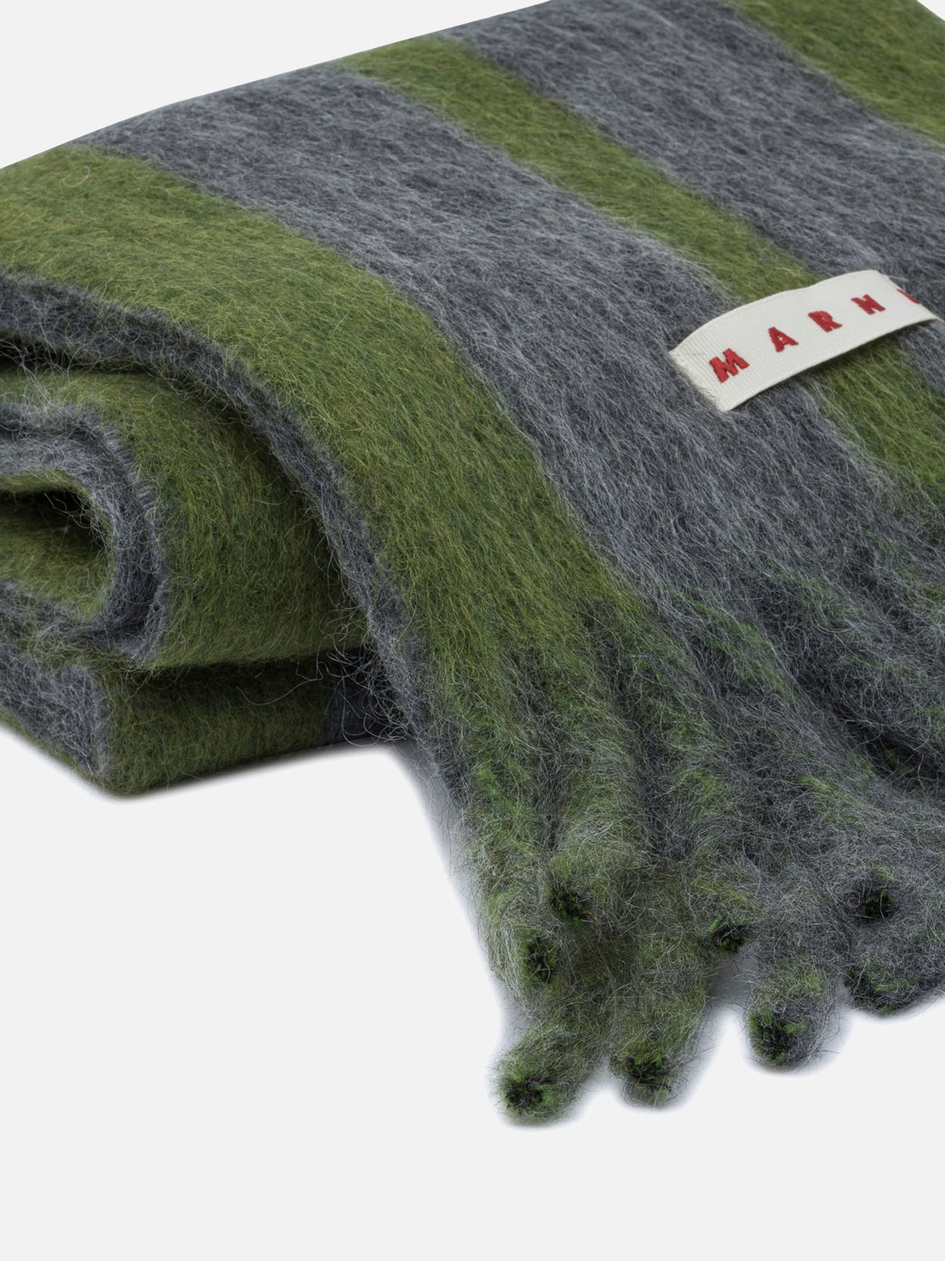 Fringed scarves 50% wool 20% polyamide 15% mohair 15% alpaca  Grey - Marni Women | PLP | Replica Handbags  | 2
