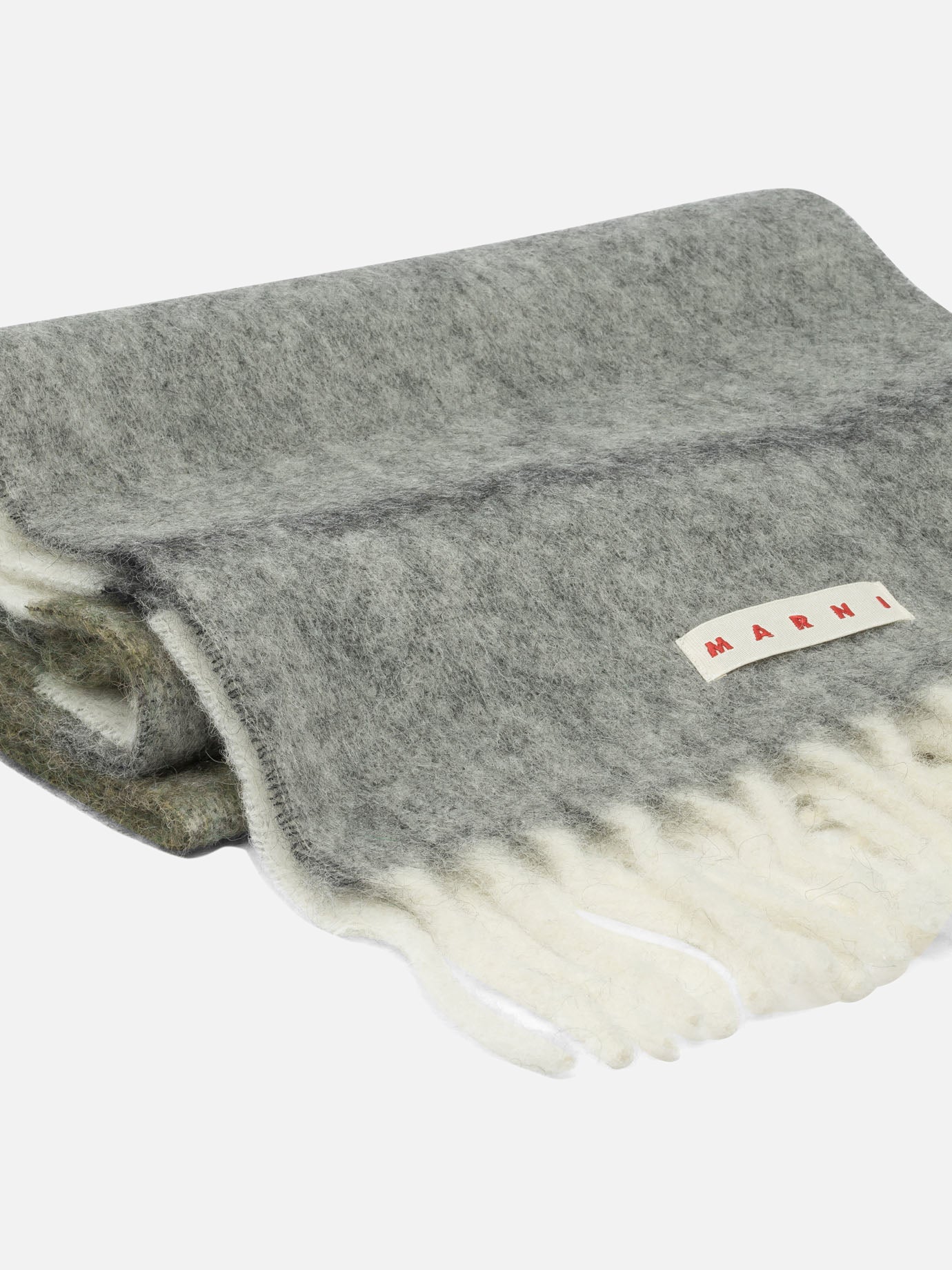 Fringed scarves 28% mohair 28% alpaca 24% virgin wool 20% polyamide  Grey - Marni Women | PLP | Replica Handbags  | 2
