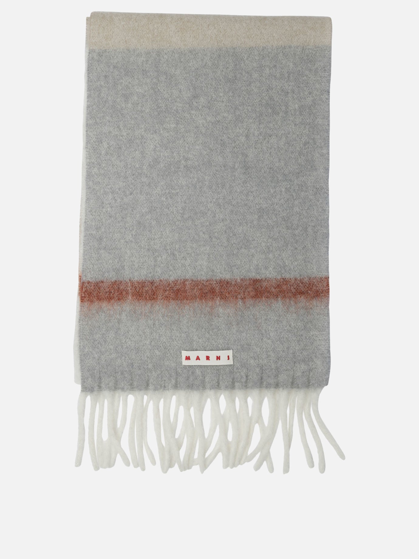 Fringed scarves 28% mohair 28% alpaca 24% virgin wool 20% polyamide  Grey - Marni Women | PLP | Replica Handbags  
