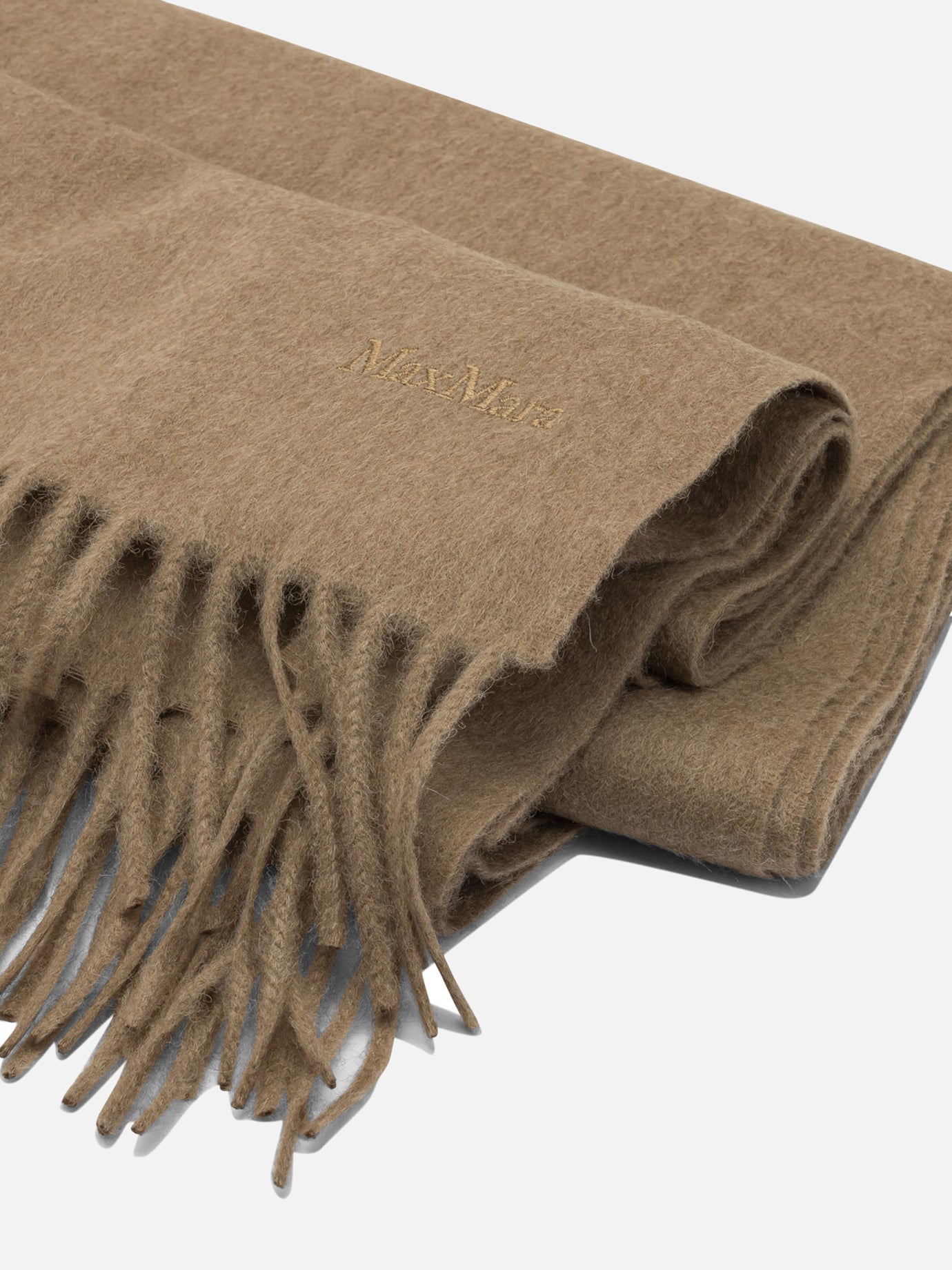 Fringed scarves 100% camel  Brown - Max Mara Women | PLP | Replica Handbags  | 2
