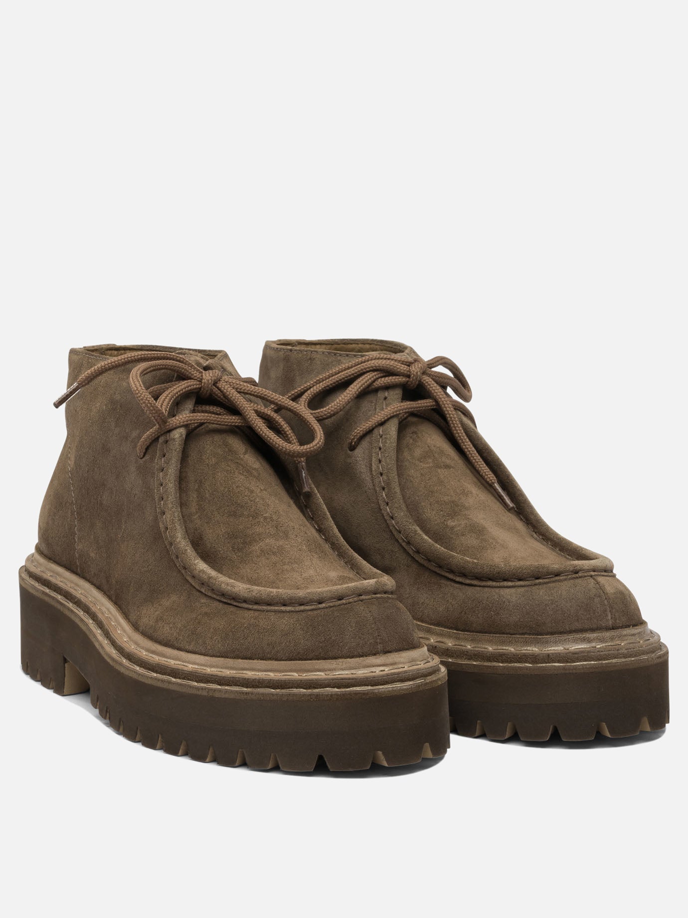 Laced loafers 100% suede - 100% rubber  Beige - Officine Creative Women | PDP | Replica Handbags  | thumbnail_2