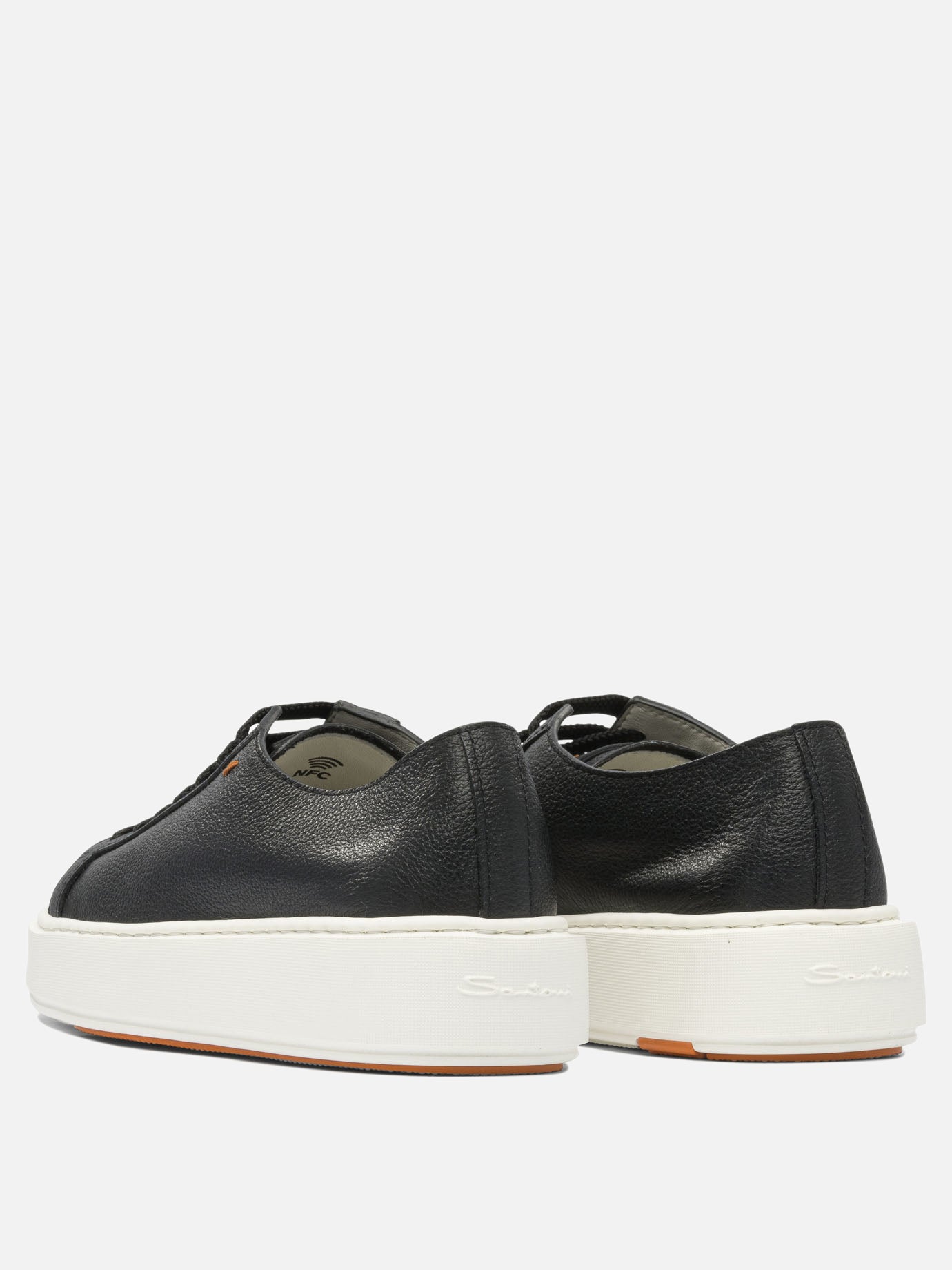 Low top sneakers 100% leather - 100% rubber  Black - Santoni Women | PDP | Replica Handbags  | Zoom-Modal_4
